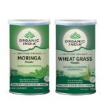 ORGANIC INDIA Ayurveda Powder for Nutritional Diet (Moringa, Wheatgrass) - Combo Pack