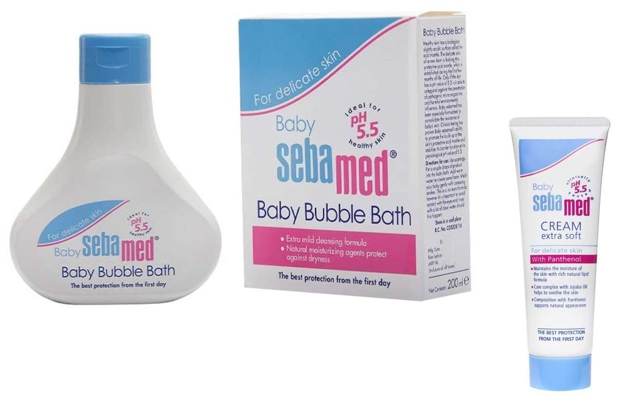 uk61r8uq3GN5L-1-1.jpg Sebamed Baby Cream Extra Soft, 50ml & Sebamed Baby Bubble Bath, 200ml - Fast UK Delivery - Image 1