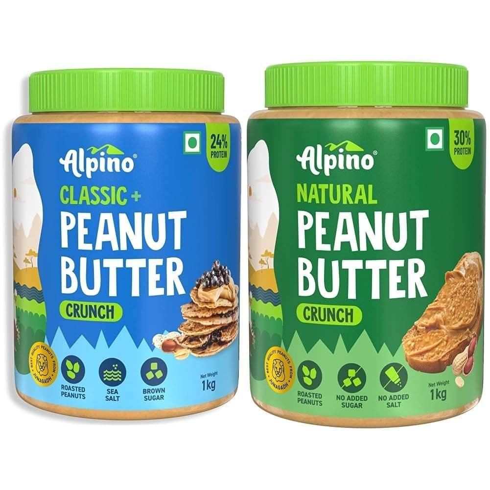 uk61rCjplqVL-1.jpg Alpino Peanut Butter Crunch, 1kg & ALPINO Natural Peanut Butter Crunch 1kg - 100% Roasted Peanuts - 30g Protein - Fast UK Delivery - Image 1