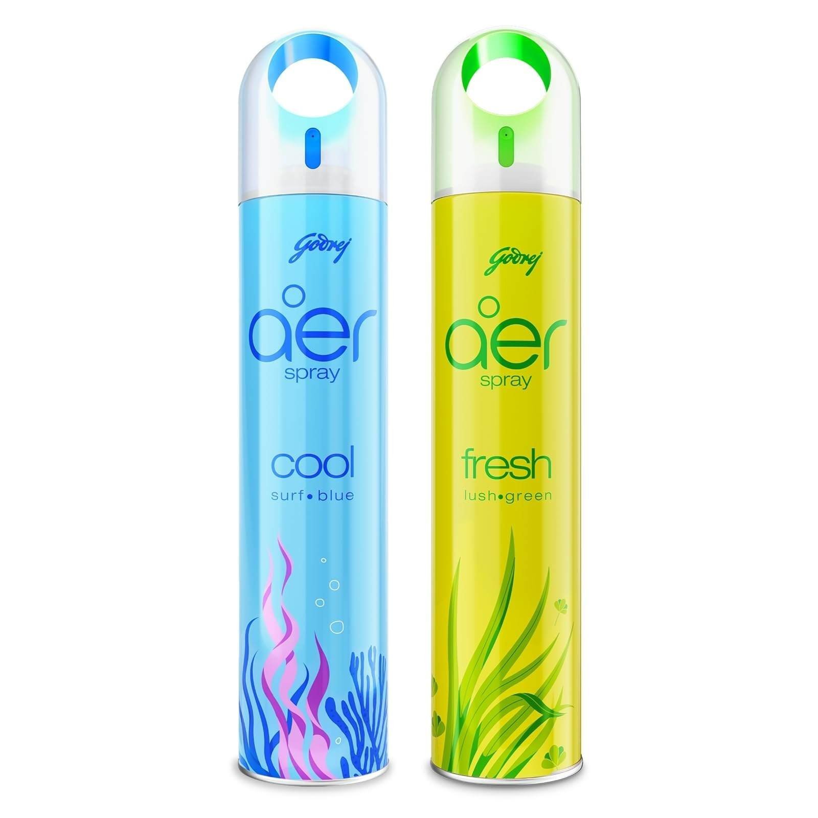 uk61rNczv4GML-1-1.jpg Godrej aer Spray | Room Freshener for Home & Office - Cool Aqua & Fresh Lush Green | Pack of 2 (220 ml each) | Long-Lasting Fragrance - Fast UK Delivery - Image 1