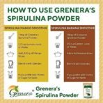 Grenera Spirulina Powder, Rich in Protein, Vitamins, Minerals, Gluten Free, Vegan, Non GMO, 100 grams - Fast UK Delivery - Image 5