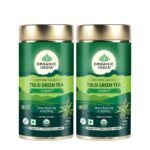 ORGANIC INDIA Tulsi Green Tea Classic Tin (100gm) - Pack of 2 - Fast UK Delivery
