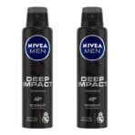 Nivea Men Deep Impact Freshness Deodorant Spray - For Men,150 ml (Pack of 2) - Fast UK Delivery