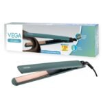 Vega Salon Smooth Hair Straightener for Women with Ceramic Coated Plates, Quick Heatup & Travel Friendly, Travel Lock, Green (VHSH-42) - Fast UK Delivery
