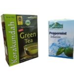 KORAKUNDAH Organic Green Tea 250 g | CHAMRAJ Peppermint Infusion 25 Dip Bags | Pack of 2 | Total 275 g | India's Finest Chamraj Nilgiri Tea - Fast UK Delivery
