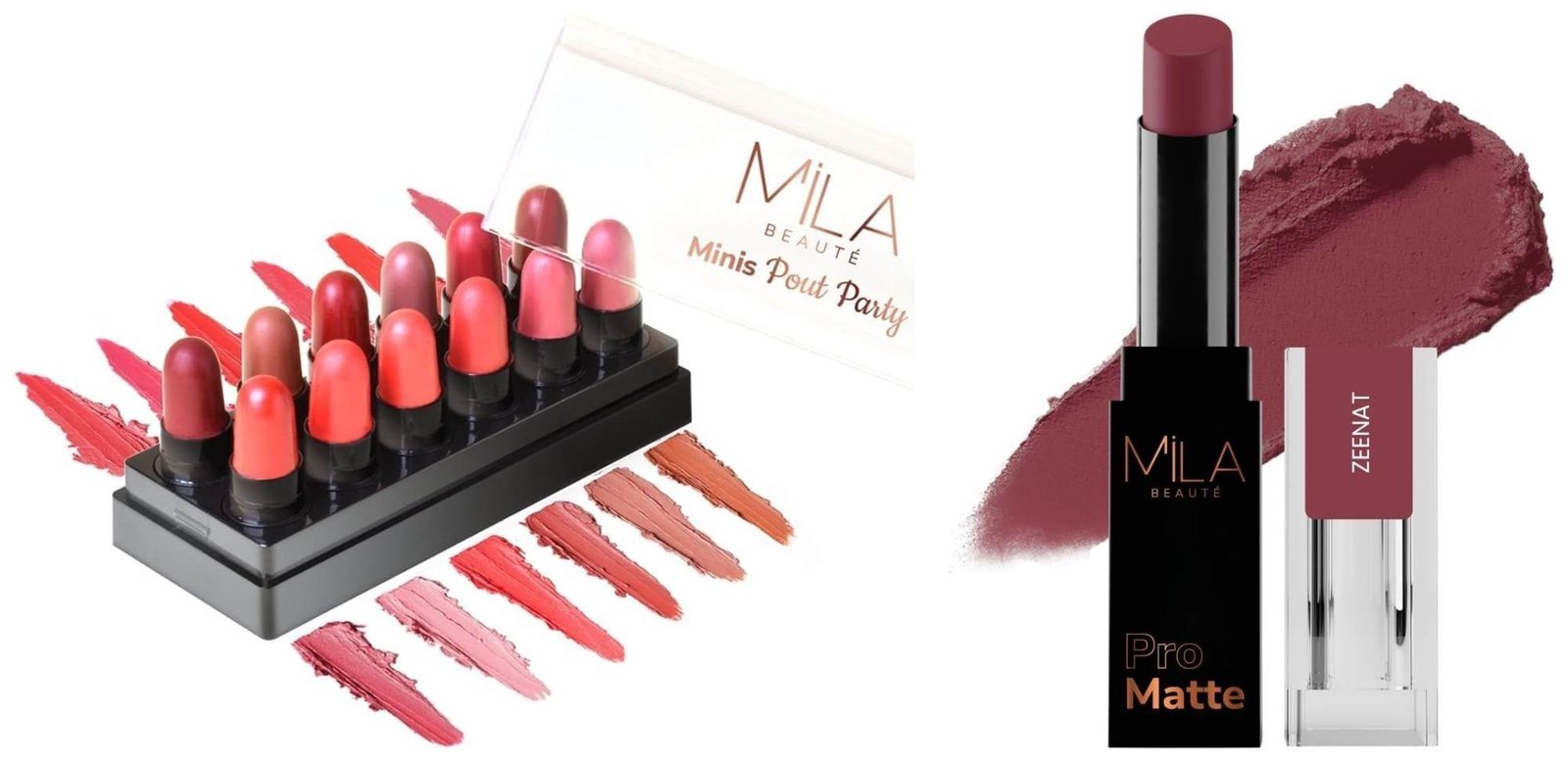 uk61s0XR5iFVL-1-1.jpg MILA Beaute Minis Pout Party Lipstick for Women | Matte Finish Lipstick Set of 12 Pieces (Shade-A, 12g) Pro Matte Lipstick | Creamy Matte Lipstick | Shade - Zeenat, 4.2g - Fast UK Delivery - Image 1