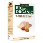 Indus Valley Bio Organic Sandalwood Face Pack Powder | Lightens Suntan, Dark Spots & Pigmentation | Prevents Acne Breakouts | Enriched with Chandan Powder for Glowing Skin & Tan Removal - 200g - Fast UK Delivery