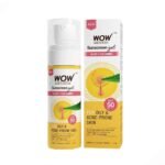 WOW Skin Science Sunscreen Gel For Oily & Acne-Prone Skin | SPF 50 PA++++ | Blocks UV Rays | Balances Oil & Excess Sebum | Lightweight | Quick Absorbing | No white cast | UVA & UVB Protection | 50 ml - Fast UK Delivery