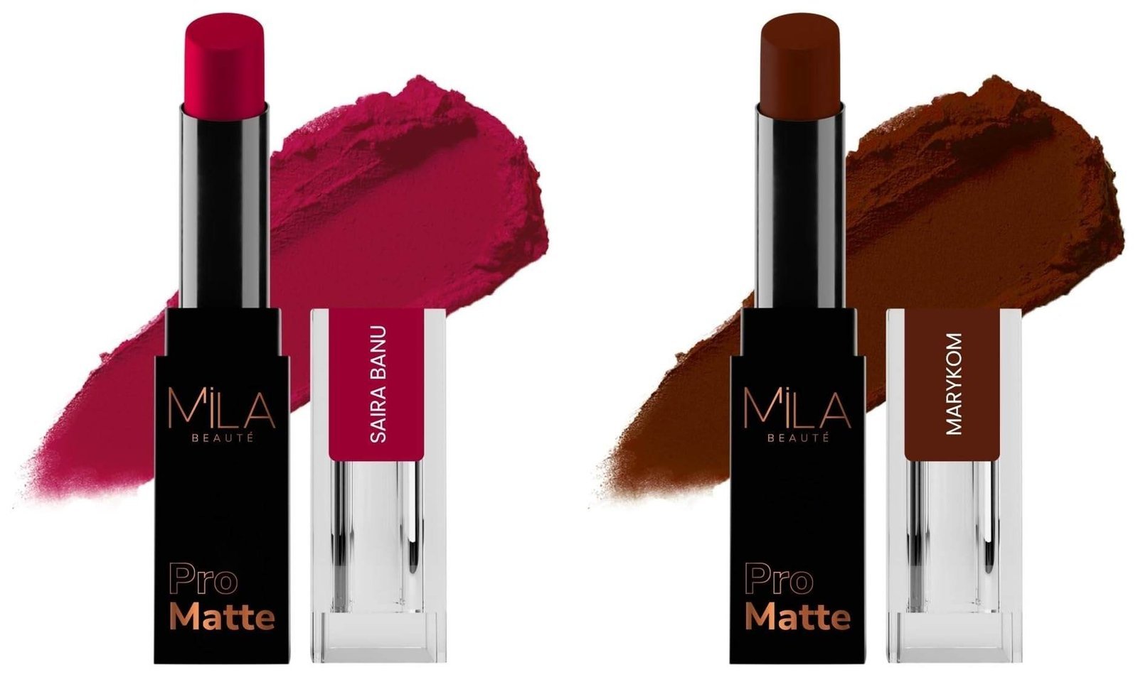 uk61sHcSJA3aL-1-1.jpg MILA Beaute Pro Matte Lipstick | Creamy Matte Lipstick | Shade - Marykom, 4.2g Pro Matte Lipstick | Creamy Matte Lipstick | Shade - Saira Banu, 4.2g - Fast UK Delivery - Image 1