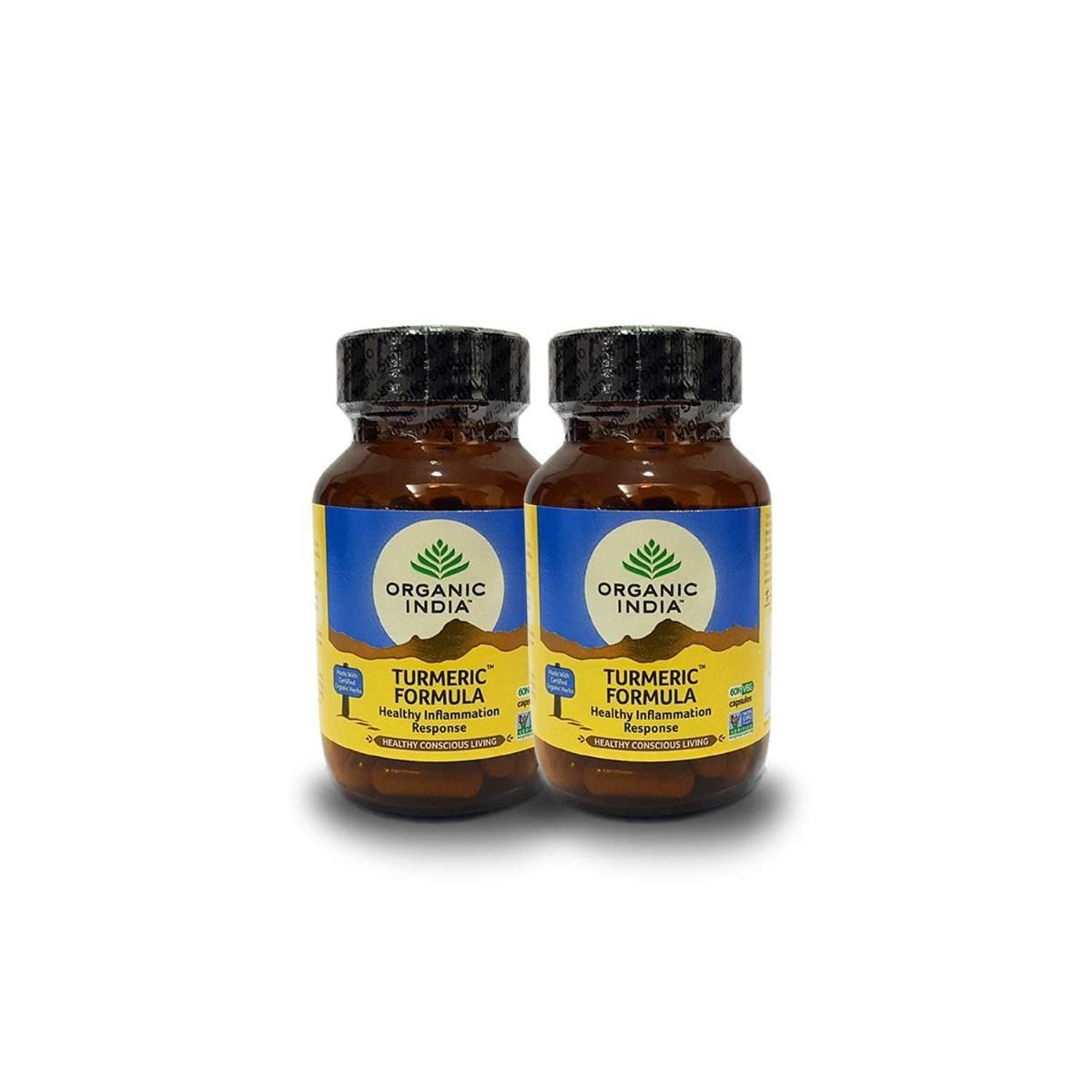 uk61sPgRSan2L.jpg ORGANIC INDIA Turmeric Formula 60 Veg Capsules | Strong anti-inflammatory | Enhances Skin, Bone, and Joint Health - (Pack of 2) - Image 1