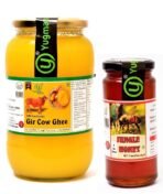 Yugmantra Organic Foods Pure Natural A2 Milk Shudh Desi Gir Cow's Ghee from Pure Bilona me0thod -1000 Ml + Free Raw Honey 350 GMS Combo Set - Fast UK Delivery - Image 7