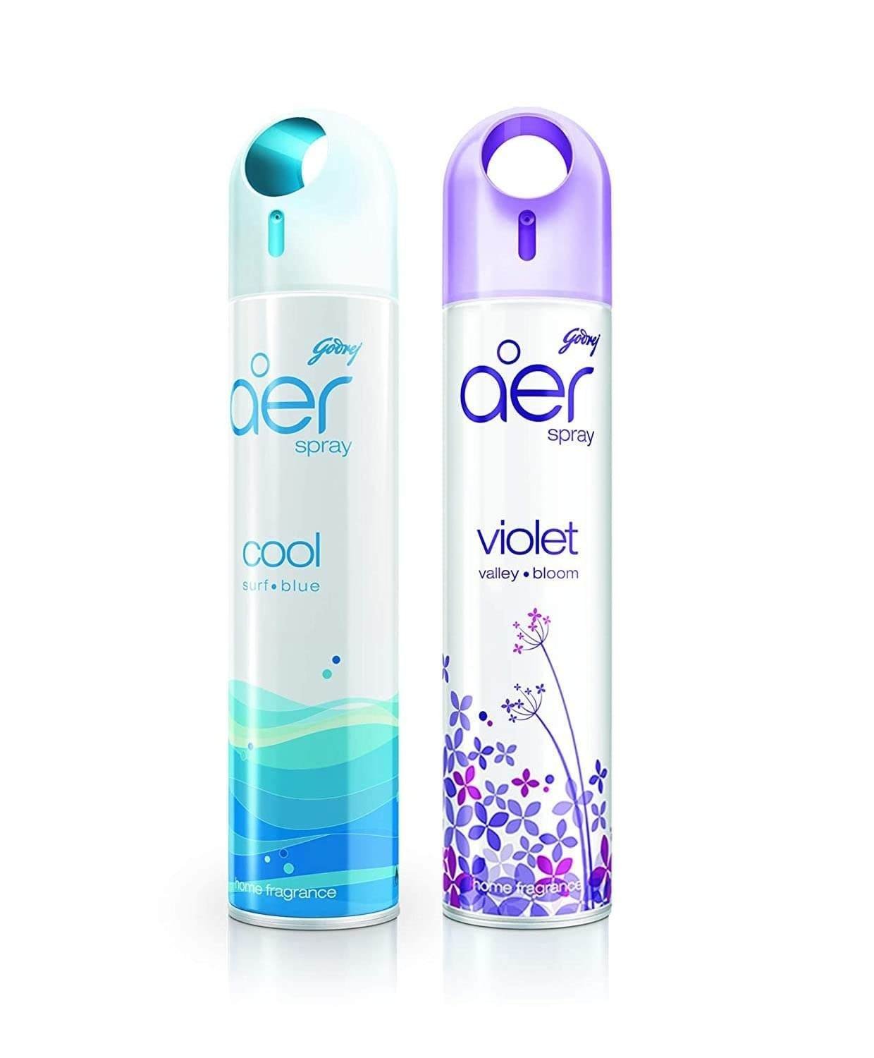 uk61t1jBjAEbL-1-1.jpg Godrej aer spray, Air Freshener for Home & Office - Cool Surf Blue & Violet Valley Bloom | Long-Lasting Fragrance | Pack of 2 (240 ml each) - Fast UK Delivery - Image 1