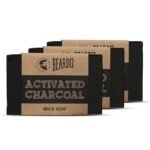 Beardo Activated Charcoal Brick Soap - (125G x 3) | With Activated Charcoal| Brick Soap for Men|Pollution Damage control| Deep Cleansing Handmade Soap - Fast UK Delivery