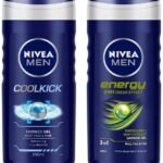 Nivea Men Shower Gel, Cool Kick Body Wash, 250ml & Men Shower Gel, Energy Body Wash, 250ml - Fast UK Delivery