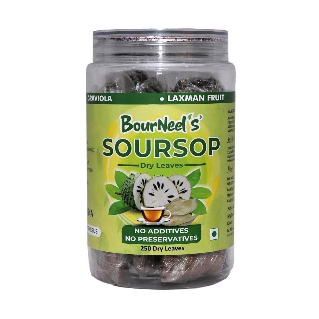 uk61tHi7JDZzL-1-1.jpg BourNeel's Soursop Dry Leaves, 250 Loose Leaves | No Preservatives | Healthy Graviola Laxman Phal Dry Leaves | High Vitamin C |Soursop Kadha Tea | - Fast UK Delivery - Image 1