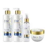 Dove Beautiful Curls Sulphate Free Shampoo 380ml,Detangling Conditioner 380ml,Deep Moisture Miracle Hair Mask 300ml and Curls Defining Hair Gel 100ml,Up to 48 Hours Curl Shape Definition,(Combo Pack) - Fast UK Delivery