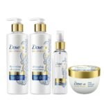 Dove Beautiful Curls Sulphate Free Shampoo 380ml,Detangling Conditioner 380ml,Deep Moisture Miracle Hair Mask 300ml and Curls Defining Hair Gel 100ml,Up to 48 Hours Curl Shape Definition,(Combo Pack) - Fast UK Delivery