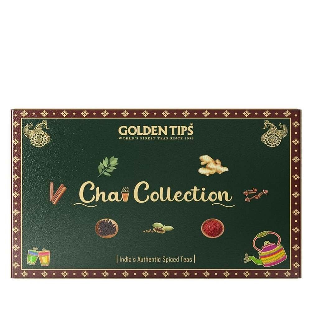 uk61tdHnkQCCL-1-1.jpg Golden Tips Gift Combos of Masala Chai, Ginger Mastea, Saffron Cardamom Tea, Kadak Chai, Cinnamon CTC Tea & Ginger CTC Tea 100 gm - 50 cups) - Fast UK Delivery - Image 1