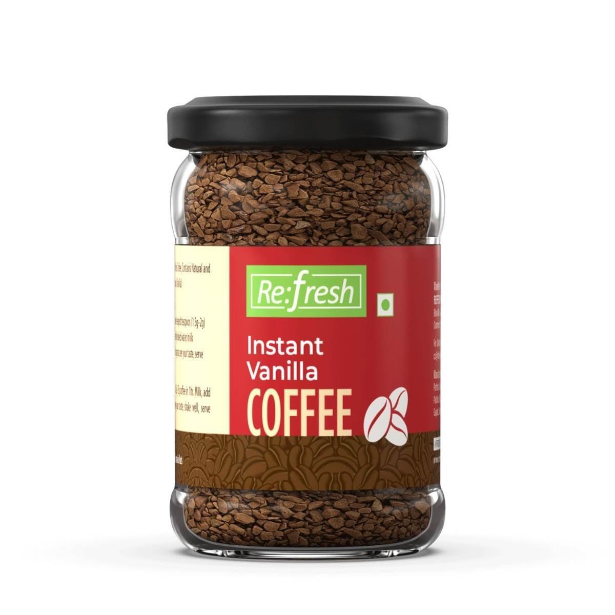 uk61te5xee6hL-1.jpg Refresh Instant Coffee (Vanilla Coffee) | Warm up with Refresh Coffee | 100% Arabica, Strong Clasic Instant Coffee | Chicori and Sugar free (25g) - Fast UK Delivery - Image 1