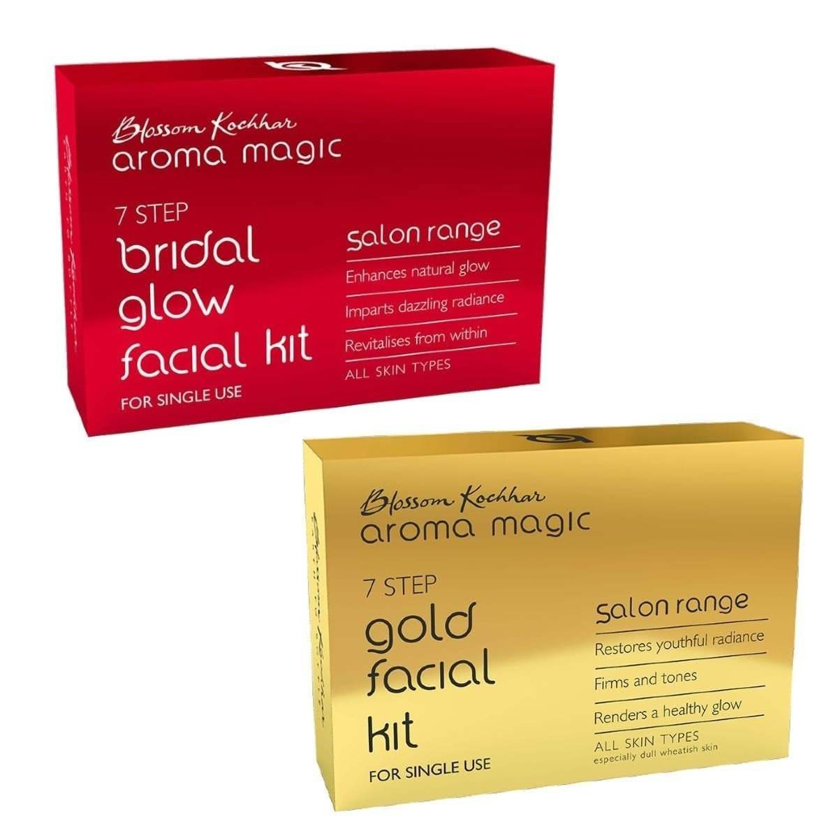 uk61tiA7A0bL-1.jpg Aroma Magic 7 Step Single Use Facial Kit Combo| Bridal Glow Facial Kit + Gold Facial Kit | Pack Of 2 - Fast UK Delivery - Image 1