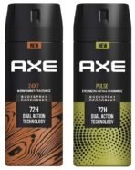 Axe Pulse Long Lasting Deodorant Bodyspray For Men, 150 ml And AXE Recharge 24x7 Bodyspray, 150ml - Fast UK Delivery