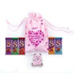 Cadbury Dairy Milk Silk Special Assorted Valentine's Chocolates Potli Gift Pack with Teddy keychain, 232 g - Fast UK Delivery
