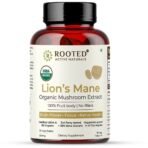 ROOTED Usda Organic Lions Mane Mushroom Extract Capsules, 38% Beta Glucans(60 Capsule) - Fast UK Delivery