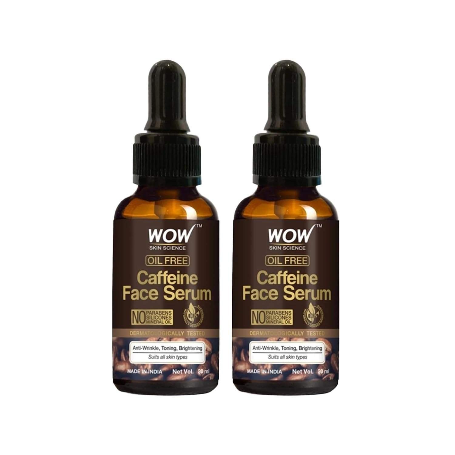 uk61u0Z8eQ7UL-1-1.jpg WOW Skin Science Caffeine Face Serum - Quick Absorbing - OIL FREE - Anti-Aging, Anti-Wrinkles; Refresh, Revive & Restore Skin - No Parabens, Silicones, Mineral Oil - 30mL | Pack of 2 - Fast UK Delivery - Image 1