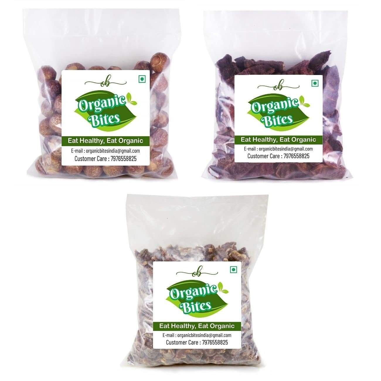 uk61u3qqYkIcL-1-1.jpg Organic Bites Premium Whole Dried Amla, Reetha, Shikakai 200 gram each I raw reetha for hair |Aritha|Reetha|Ritha|Soapnuts |Indian Gooseberry |dried Shikakai, Acacia Concinna -600 gm - Fast UK Delivery - Image 1