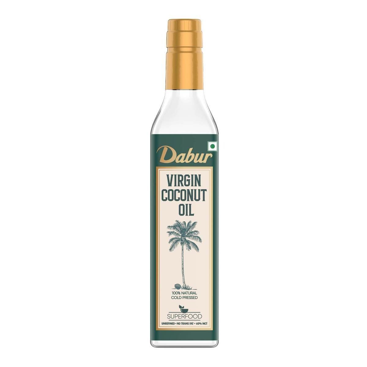 uk61uK3xFYoL.jpg Dabur 100% Natural, Cold Pressed Virgin Coconut Oil | Unrefined, No Trans Fat, 60% MCT | Anti-spillage bottle - 500ml - Fast UK Delivery - Image 1