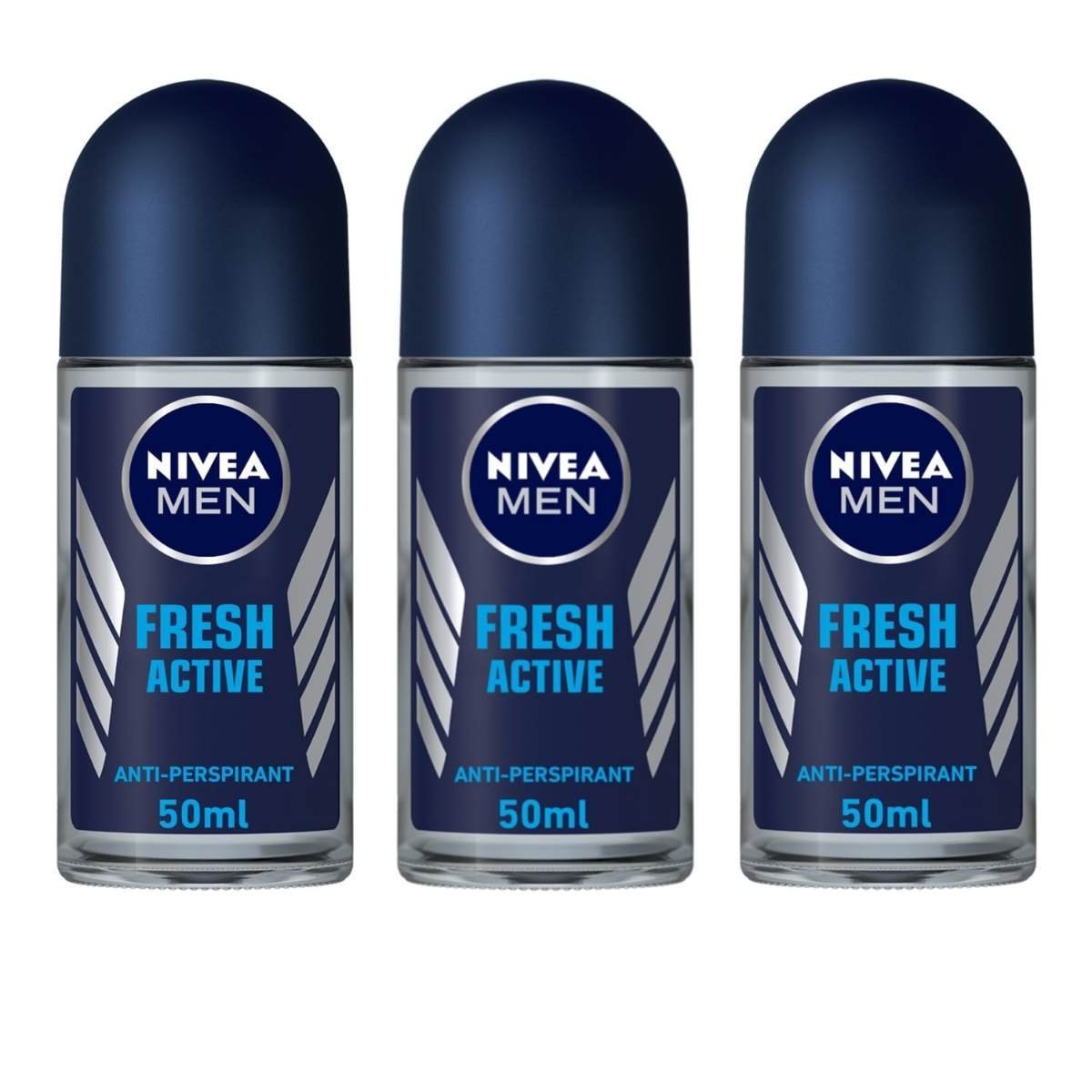 uk61uU-SNmhmL-1-1.jpg Nivea Fresh Active Deodorant Roll On for Men, 50ml, (Pack of 3) - Fast UK Delivery - Image 1