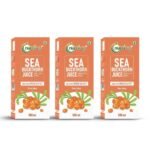 Nutriorg Sea Buckthorn Juice, Himalayan Berry, Enrich With Omega 3,6,7 & 9, Rich in Vitamin C, No Added Sugar (500 ml, Pack of 3) - Fast UK Delivery