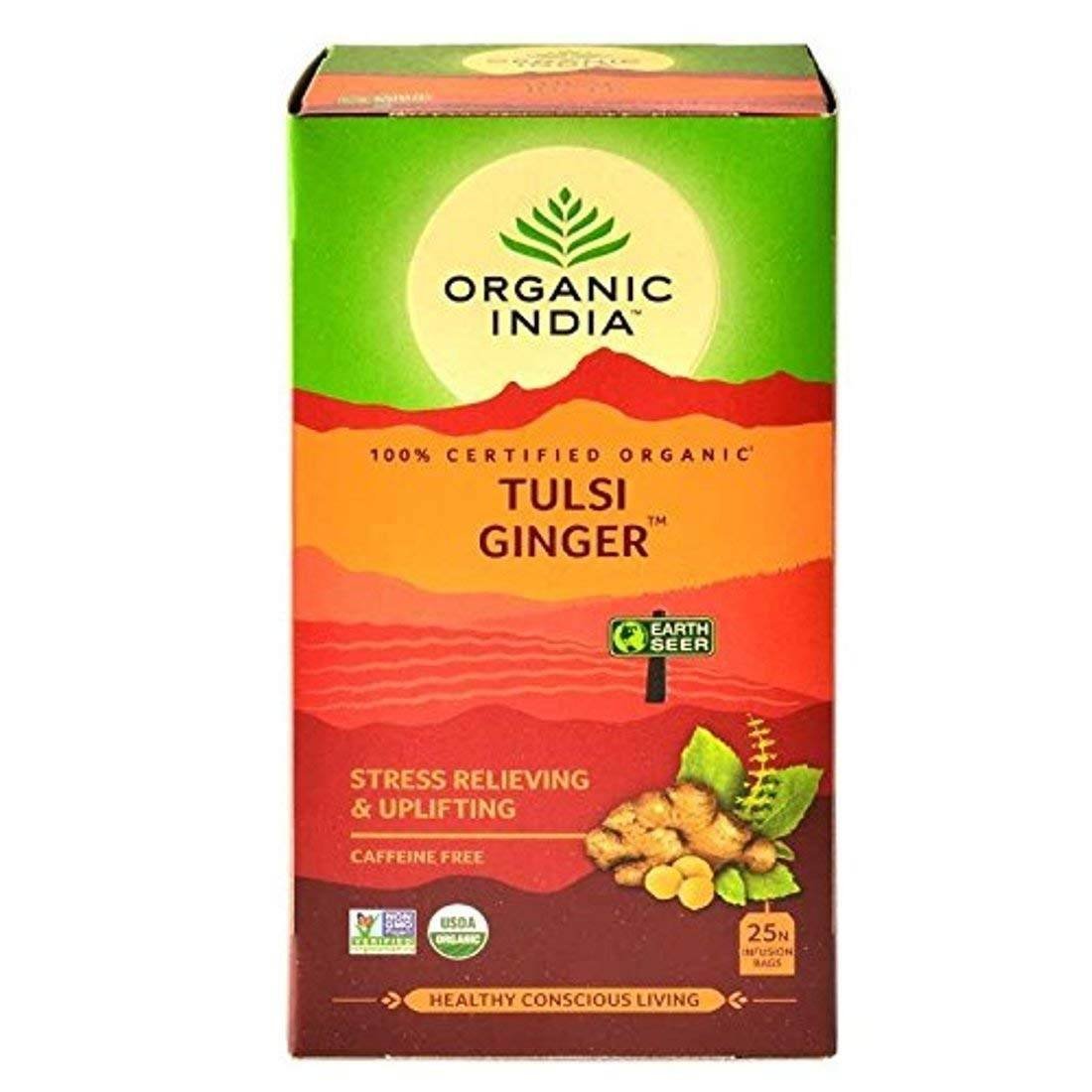 uk61umVOKmCiL.jpg Organic India Tulsi Ginger 25 TB (1 bag x 1.74g each) - Fast UK Delivery - Image 1