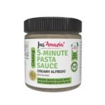 Jus' Amazin 5-Minute Pasta Sauce - Creamy Alfredo (200g), Only 5 Ingredients, 100% Natural, 85% Nuts, Zero Additives, Vegan & Dairy Free, Ready to Cook, Italian Cuisine - Fast UK Delivery