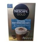 Nescafe Gold Cappuccino Decaf unsweetened Taste Instant Coffee Sachets (8 x 15g), 120g - Fast UK Delivery
