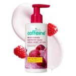 mCaffeine Brightening SPF 50 PA+++ Body Sunscreen Lotion | Instant Cooling, De-tan Body Lotion with Vitamin C Rich Raspberries & Niacinamide | Lightweight, Non-sticky Sun Protection - 200ml - Fast UK Delivery
