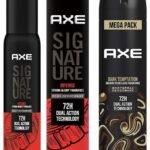 AXE Signature Intense Long Lasting No Gas Body Spray Deodorant For Men 200 Ml & AXE Dark Temptation Men's Deodorant 215 Ml Long Lasting Spray For Men With An Irresistible Scent - Fast UK Delivery