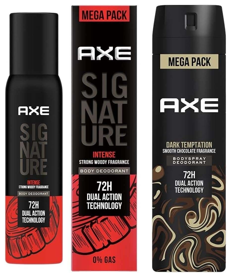 uk61vH5hbNIaL-1-1.jpg AXE Signature Intense Long Lasting No Gas Body Spray Deodorant For Men 200 Ml & AXE Dark Temptation Men's Deodorant 215 Ml Long Lasting Spray For Men With An Irresistible Scent - Fast UK Delivery - Image 1
