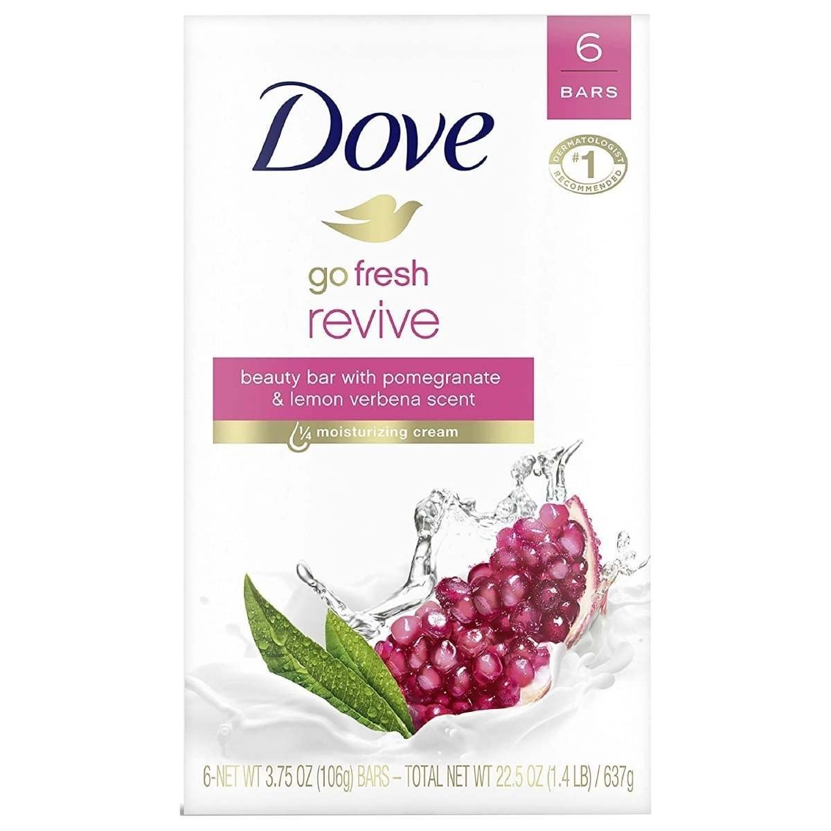 uk61vMHRwnI4L-1-1.jpg Dove Beauty Bar For Softer and Smoother Skin Pomegranate and Lemon Verbena More Moisturizing Than Bar Soap 3.75 oz Pack Of 6 (USA) - Fast UK Delivery - Image 1