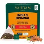 VAHDAM, India's Original Masala Chai Tea Bags (15 Count) Non-GMO, Gluten-Free, No Added Flavoring | Blended w/Savory Exotic Spices | Individually Wrapped Pyramid Tea Bags | Direct from Source - Fast UK Delivery