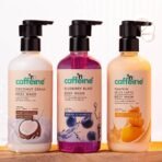 mCaffeine Body Wash with 3 Different Fragrances | Pure Bliss for Soft, Aromatic Skin Coconut Cream, Pumpkin Spice Latte & Blueberry Blast Shower Gel Trio For Both Women and Men -300 ml Each - Fast UK Delivery