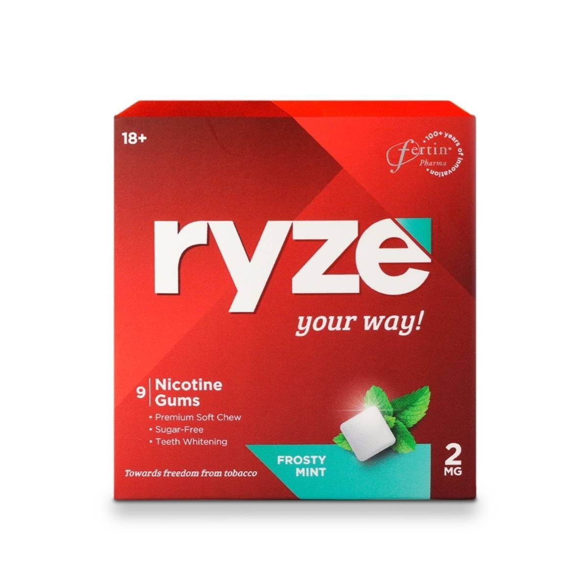 uk61vp5h07xJL-1-1.jpg RYZE Nicotine Gum 2mg | Frosty Mint | Soft Chew| Aids in Quitting Smoking & Chewing | Smoking Cessation |(9 Gums Each Pack) x Pack of 50 - Image 1