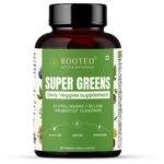 Rooted Actives Superfood Greens & Herbs Daily Veggies supplement | 22 Daily Greens, Probiotics & Enzymes (60 Tablets) | Rich in vitamins, minerals, iron, fiber & antioxidants - Fast UK Delivery