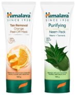 Himalaya Herbals Tan Removal Orange Peel-off Mask, 100g & Himalaya Herbals Purifying Neem Pack, 100g Packaging might differ - Fast UK Delivery