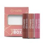 MARS PREMIUM Matte Box Set of 3 Lipsticks for Women | Long-Lasting | Smooth Finish | Moisturising | One Swipe Pigmentation (3x3.2 gm) (05-Blushed & Nudes)-SH7711 - Fast UK Delivery
