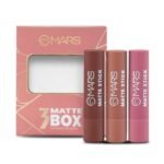 MARS PREMIUM Matte Box Set of 3 Lipsticks for Women | Long-Lasting | Smooth Finish | Moisturising | One Swipe Pigmentation (3x3.2 gm) (05-Blushed & Nudes)-SH7711 - Fast UK Delivery