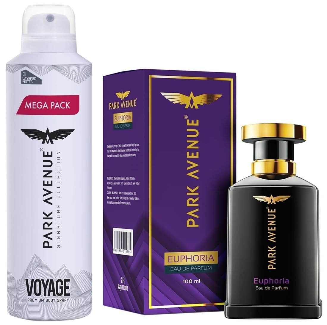 uk61wTaOPCx6L-1-1.jpg Park Avenue Men Voyage Signature Deo 220Ml And Euphoria Eau De Parfum, 100Ml | Fresh Long Lasting Amber Fragrance Spray - Fast UK Delivery - Image 1