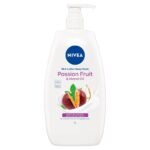 NIVEA Passionfruit & Monoi Oil Body Wash (1L), Rich Lather Shower Gel for Healthy Moisturised Skin, Shower Cream with Fresh Mild Scent for Effective Body Cleansing, detox cleanse, best body wash, soap - Fast UK Delivery