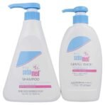 Sebamed Baby Gentle Wash Extra Soft (400mL) and Sebamed Baby Shampoo (500mL) Ultra Mild Hydrating Cleanser for Delicate Baby Skin and Scalp Value Pack Bundle - Fast UK Delivery