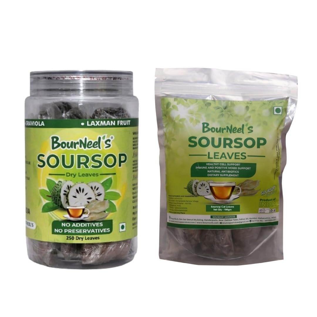 uk61wrfczaV5L-1-1.jpg BourNeel's Soursop Dry leaves 250 leavs + Soursop Cut Leaves 100 gm (Soursop Tea) 100% Natural Leaves - Fast UK Delivery - Image 1